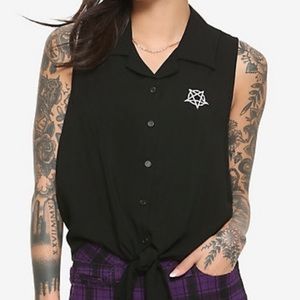 2xl Blck Magic Coven button up tie top